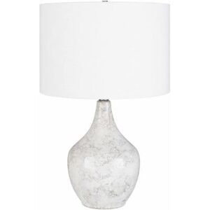Hauteloom "Maagnas 25""H x 15""W x 15""D Traditional End Table Lamp White Table Lamp - Hauteloom"