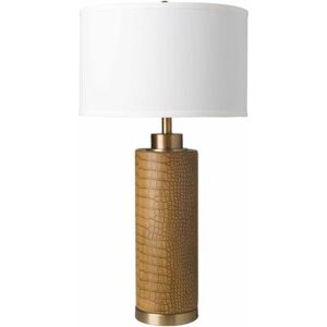 Hauteloom "Crump 30.5""H x 16""W x 16""D Updated Traditional White/Amber Table Lamp - Hauteloom"