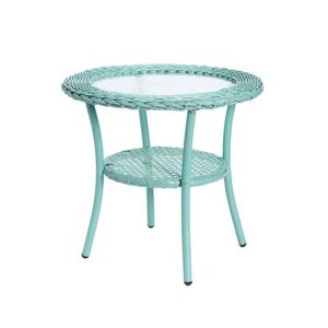 BrylaneHome Roma All-Weather Wicker Side Table by BrylaneHome in Haze