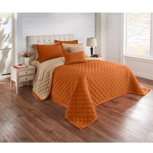 BH Studio Reversible Quilted Bedspread by BH Studio in Terracotta Taupe (Size FULL)