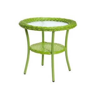 BrylaneHome Roma All-Weather Wicker Side Table by BrylaneHome in Willow