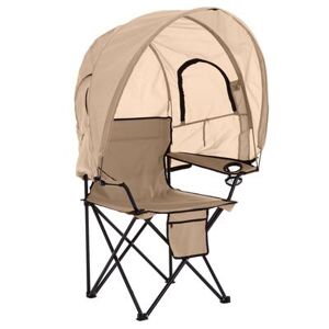BrylaneHome Oversized Tent Camp Chair by BrylaneHome in Taupe Shade Folding Chair, 2 Cupholders