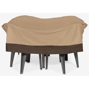 Outdoor Round Table and Chair Cover by BrylaneHome in Taupe