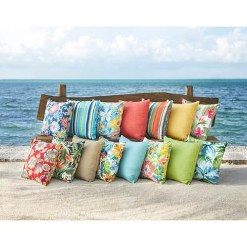 BrylaneHome 16 Sq. Toss Pillow by BrylaneHome in Willow Outdoor Patio Accent Pillow Cushion