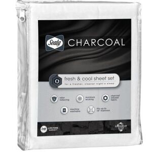 Sealy Charcoal Fresh & Cool Sheet Set by Sealy in Bright White (Size TWIN)