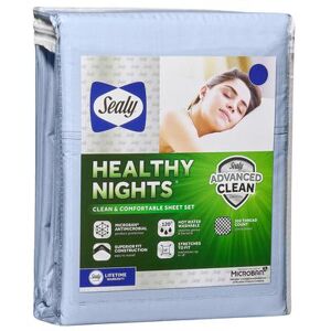 Sealy Healthy Nights Antimicrobial Sheets, Blue by Sealy in Blue (Size QUEEN)
