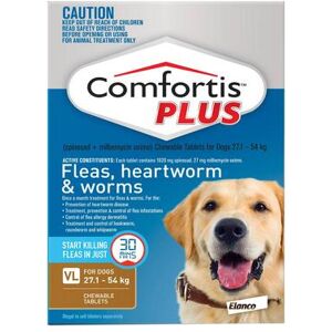 Comfortis Plus For Very Large Dogs 27.1-54 Kg (60.1 - 120lbs) Brown 12 Chews