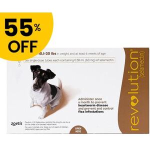 55% Off Revolution Small Dogs 10.1 - 20lbs (Brown) 6 Doses