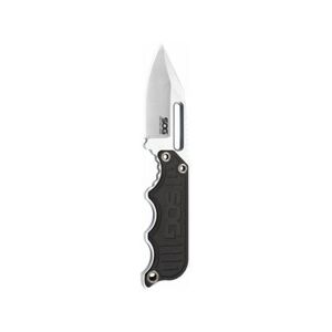 SOG Specialty Knives & Tools Instinct Mini Fixed Blade Knife 1.9in 5Cr15MoV Blade Clip Point Black Silver Stainless Steel and G10 Handle Silver