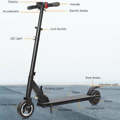 Costway "Costway 250W Portable Folding Electric Kick Scooter Brushless Motor 6"" Tire"