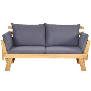 Costway Patio Convertible Solid Wood Sofa with Cushion