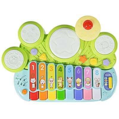 Costway 3-in-1 Electronic Piano Xylophone Game Drum Set