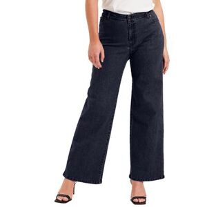 June+Vie Plus Size Women's June Fit Wide-Leg Jeans by June+Vie in Dark Wash (Size 10 W)