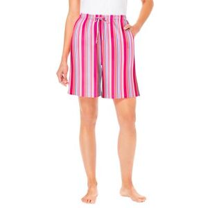 Dreams & Co. Plus Size Women's Print Pajama Shorts by Dreams & Co. in Sweet Coral Stripe (Size 30/32) Pajamas