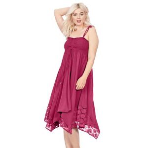 Plus Size Women's Handkerchief Hem Dress by ellos in Berry Red (Size 22/24)