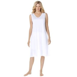 Comfort Choice Plus Size Women's Lace-Trim Slip by Comfort Choice in White (Size 38/40) Full Slip