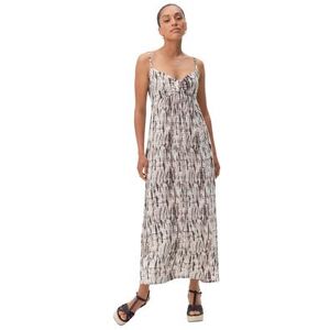 Plus Size Women's Knit Maxi Dress with Tie-Bodice by ellos in Ivory Black Print (Size 18/20)