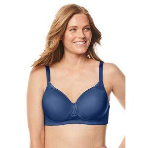 Comfort Choice Plus Size Women's Stay-Cool Wireless T-Shirt Bra by Comfort Choice in Evening Blue (Size 46 C)