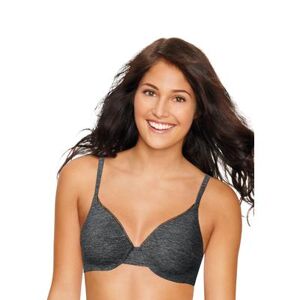 Hanes Plus Size Women's Ultimate ComfortBlend® T-Shirt Underwire Bra DHHU02 by Hanes in Black Heather (Size 38 C)