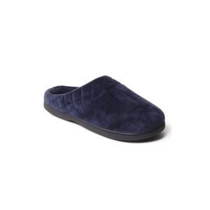 Wide Width Women's Darcy Velour Clog W/Quilted Cuff Slipper by Dearfoams in Peacoat (Size M W)