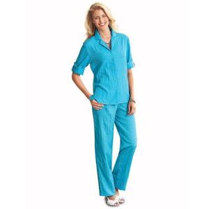 Haband Women's Cool Crinkles 2-Pc. Set, Turquoise, Size 3XL Womens Average, A