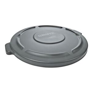 Rubbermaid FG265400GRAY Round Flat Top Trash Can Lid - Plastic, Gray
