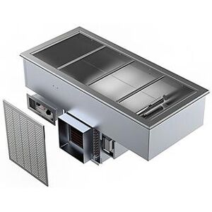 Delfield N8656P Drop-In Hot/Cold Food Well w/ (4) Full Size Pan Capacity, 120-240v/1ph, 4-Pan, Stainless Steel