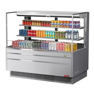 Turbo Air "Turbo Air TOM-60L-UFD-S-3S-N 58 3/4"" Horizontal Open Air Cooler w/ (3) Levels, 115v, 3 Levels, 115 V, Silver"