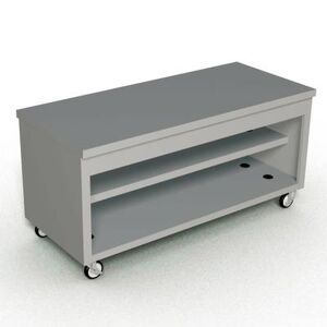 "Duke TST-74SS 74"" Mobile Serving Counter w/ Shelves & Stainless Top, Stainless Steel, 5"" Casters, Silver"