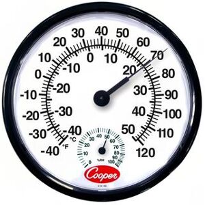 Cooper 212-150-8 Wall Dial Thermometer, -40 To 120 Degrees F