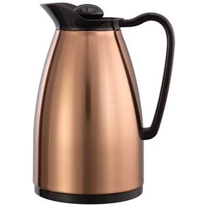 Service Ideas CGC060CP 3/5 liter Carafe w/ Dripless Spout, Glass Interior, Copper, Black