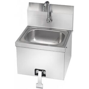 "Krowne HS-15 Wall Mount Commercial Touchless Hand Sink w/ 14""L x 10""W x 6""D Bowl, Gooseneck Faucet, Silver"