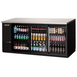 "Everest Refrigeration EBB90G-SD 89 1/4"" Bar Refrigerator - 2 Sliding Glass Doors, Black, 115v"