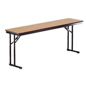 "Midwest Folding Products CP818EF 96"" EF Series Rectangular Folding Table w/ Walnut Laminate Top, 30""H"