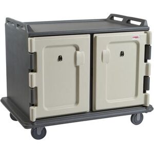 Cambro MDC1520S20191 20 Tray Ambient Meal Delivery Cart, Self Draining, Double Compartment, Gray