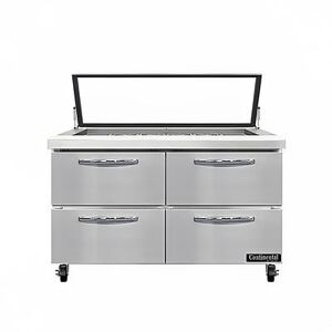 Continental "Continental SW48N18M-HGL-FB-D 48"" Sandwich/Salad Prep Table w/ Refrigerated Base, 115v, Stainless Steel"