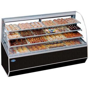 "Federal SN59 Series '90 59"" Full Service Bakery Case w/ Curved Glass - (4) Levels, 120v, Black"