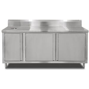 "John Boos 4BU4R5-3672-L-X 72"" Beverage Unit w/ Swing Doors & Left Trash Chute, 36""D, Stainless Steel"