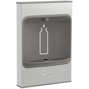 Elkay EMASM Wall Mount Bottle Filling Station w/ Button Activation - Non Refrigerated, Stainless, Non-Filtered & Non-Refrigerated, Stainless Steel