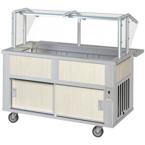 "Dinex DXP4BCM 60"" DineXpress Cold Food Bar - (4) Pan Capacity, Floor Model, Stainless Steel, 120 V"