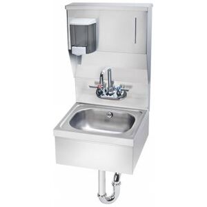 "Krowne HS-8 Wall Mount Commercial Hand Sink w/ 14""L x 10""W x 6""D Bowl, Soap Dispenser, Stainless Steel"