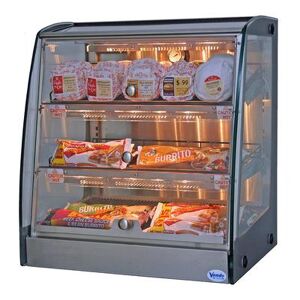 "SandenVendo HFDM00003 25"" Self Service Countertop Heated Display Case - (3) Shelves, 115v, Silver"