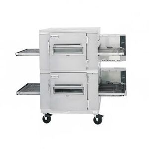 Lincoln "Lincoln 1400-2E 78"" Electric Double Conveyor Oven - 208v/3ph, Double Stack, Stainless Steel"