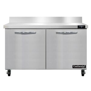 Continental "Continental SWF48NBS 48"" W Worktop Freezer w/ (2) Sections & (2) Doors, 115v, Silver"