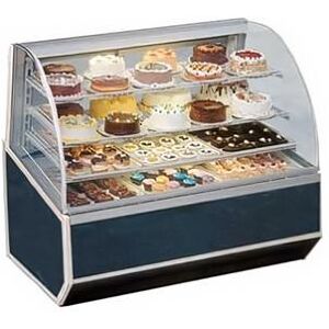 "Federal SNR77SC Series '90 77"" Full Service Bakery Case w/ Curved Glass - (4) Levels, 120v, Black"