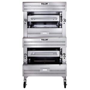 Vulcan VIB2 Double Deck Natural Gas Broiler - Infrared Over Ceramic, 200, 000 BTU, NG, Stainless Steel, Gas Type: NG