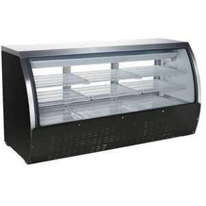 "Omcan 50078 82"" Full Service Deli Case w/ Curved Glass - (3) Levels, 115v, Black"