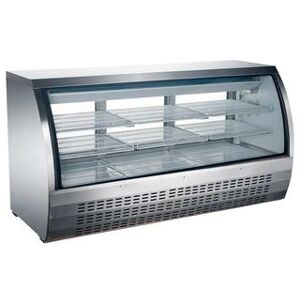 "Omcan 50085 64"" Full Service Deli Case w/ Curved Glass - (3) Levels, 115v, Silver"