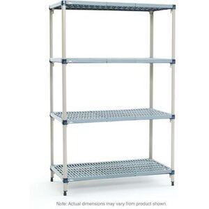 Q516G3 MetroMax Q Polymer Louvered Shelf Kit - 24""W x 24""D x 63""H, Blue"