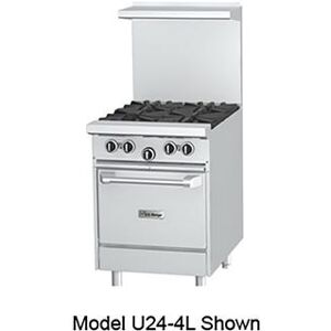 "Garland U24-4L 24"" 4 Burner Commercial Gas Range w/ Space Saver Oven, Natural Gas, 4 Burners, Stainless Steel, Gas Type: NG"